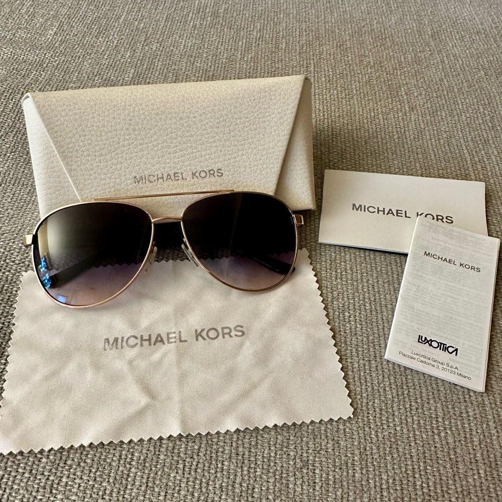 Michael Kors Women's Rose Gold Gradient Aviator Sunglasses
